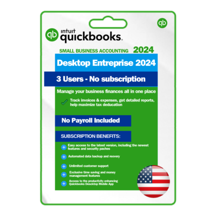 QuickBooks Desktop Enterprise 2024 | 3 User | US Version | Lifetime Activation